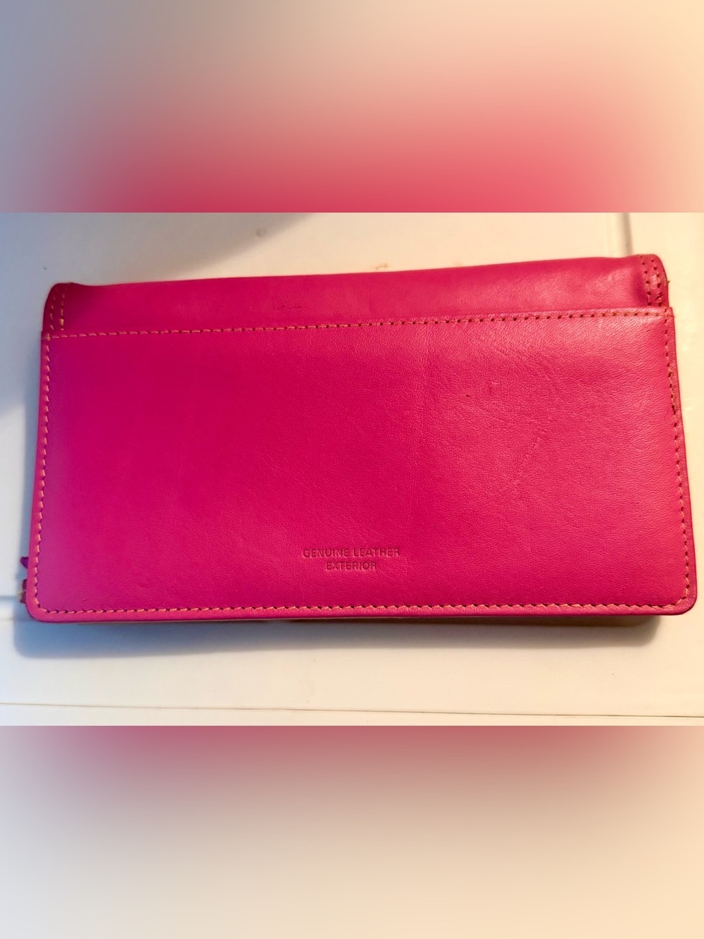 Buxton Genuine Leather Hot Pink and Yellow Women's Wallet